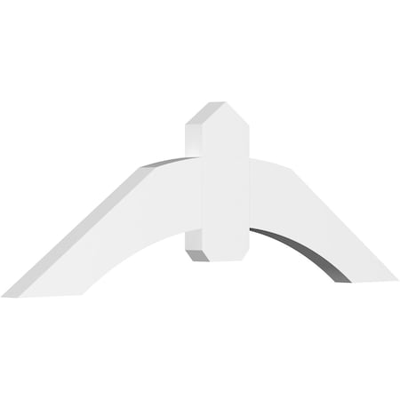 Ekena Millwork Archdale Architectural Grade PVC Gable Bracket, 48"W x 16"H x 2"D x 6"F, 8/12 Pitch GBP048X16X0206ARC00